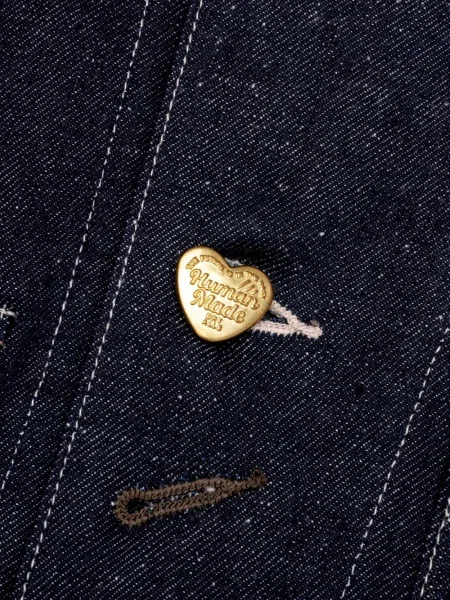 Дънково яке Human Made със сърца синьо