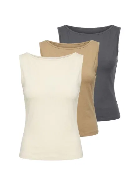 Studioselect Top Asya maro caramel / galben pastel / grafit gri