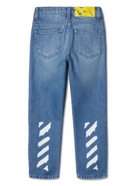 Jeansy straight leg dziecięce Off-white białe