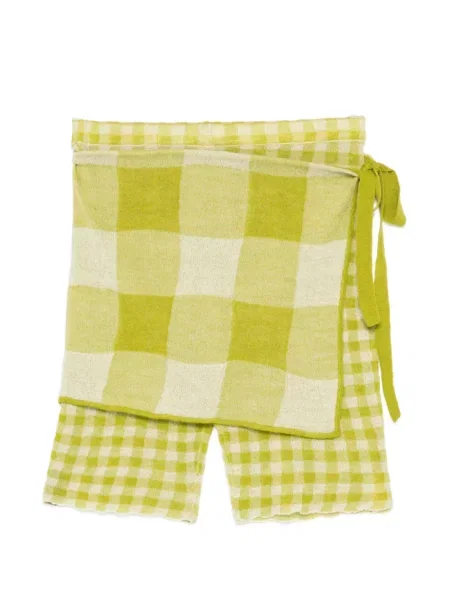 Szorty Yanyan Knits w kratę zielone