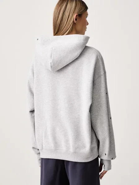 Флийс суичър с качулка Nike Sportswear с качулка сиво