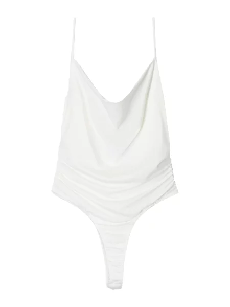 Bershka Bodi majica bela