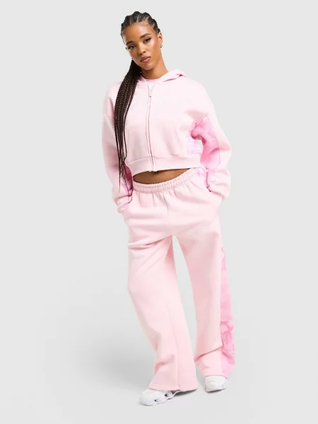 Hoodrich Spodnie Oversize Wide Leg Jogger Field różowe