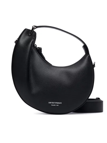 Emporio Armani torebka hobo skórzana czarna