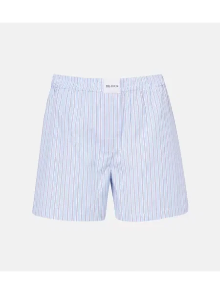 Pantaloni scurți The Attico cu dungi albastru