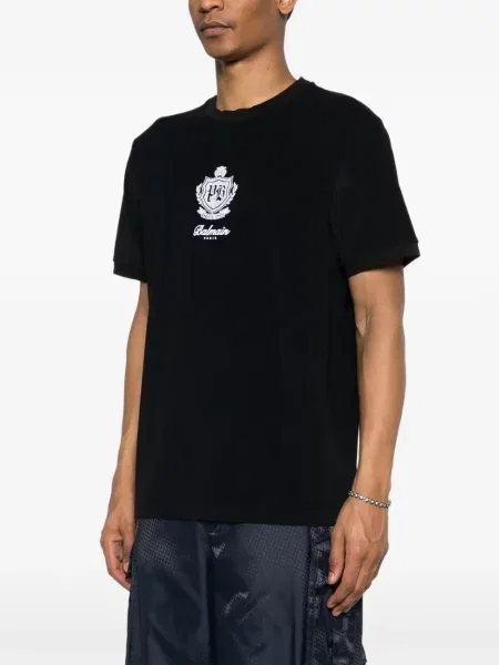 Tricou Balmain cu broderie negru