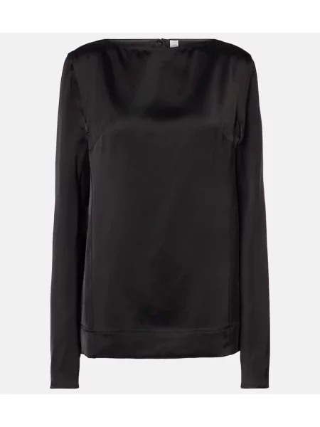 Top Toteme din satin negru