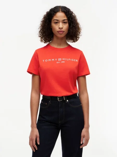 TOMMY HILFIGER Tricou roșu alb