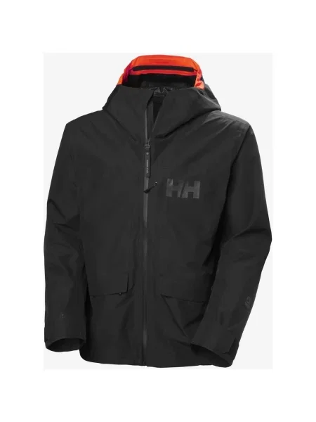 Kurtka z kapturem Helly Hansen Emiko Shell 3L RECCO Ski Free intensywny pomarańczowy M czarny