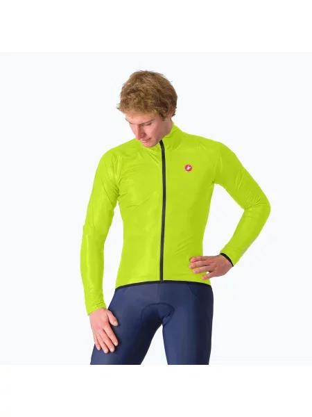 Мъжко яке за колоездене Castelli Squall Shell electric lime/black черно