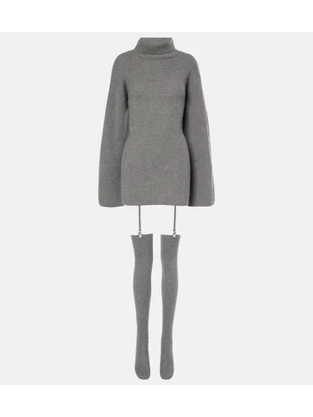 Nogavice Aya Muse iz kašmirja siva