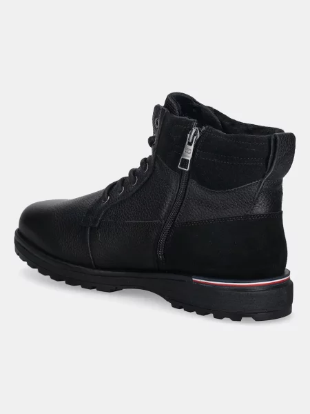 Kožené kotníkové boty Tommy Hilfiger černé