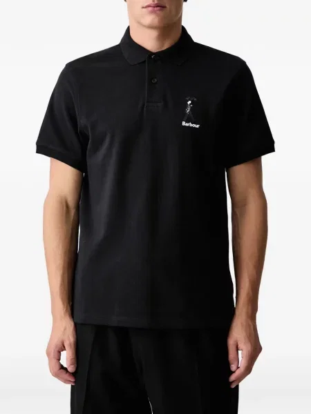 Tricou polo Barbour cu imagine negru