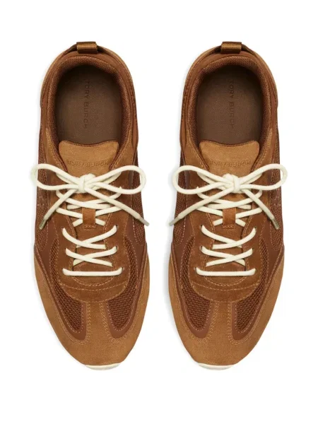 Sneakerși Tory Burch din piele maro