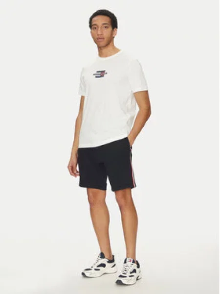 Tommy Hilfiger Šortky z materiálu Global Stripe Tmavomodrá