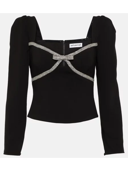 Cropp top Self-portrait cu funde negru