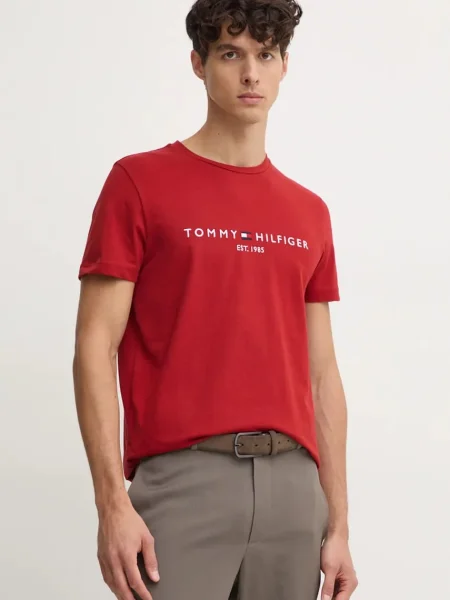 Тениска Tommy Hilfiger с апликация червено