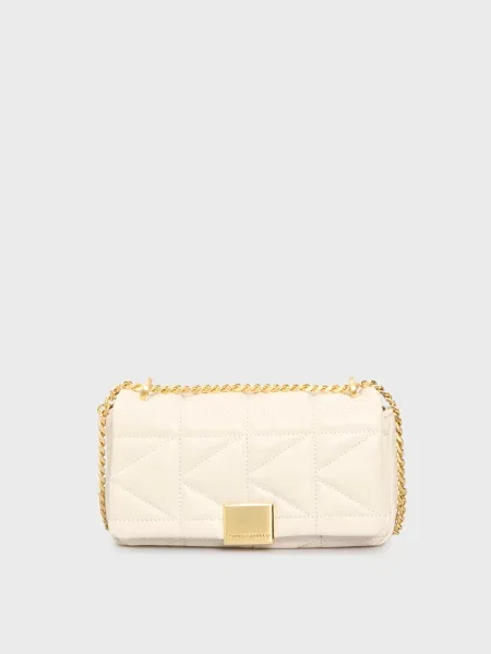 Шкіряна сумка Karl Lagerfeld біла