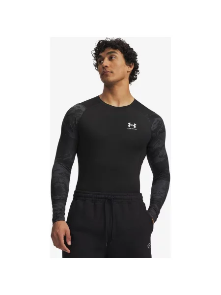 Koszulka z długim rękawem Under Armour HeatGear Compression Colorblock szary S czarny
