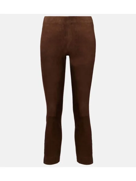 Pantaloni Vince din piele de căprioară maro