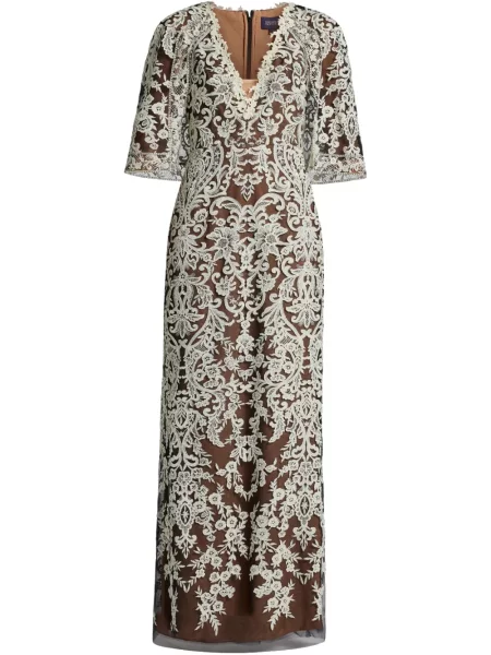 Sukienka Marchesa Notte koronkowa garniturowa czarna