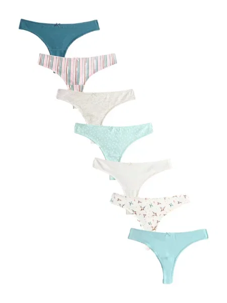 Next Tanga cyan / gri deschis / roz deschis alb