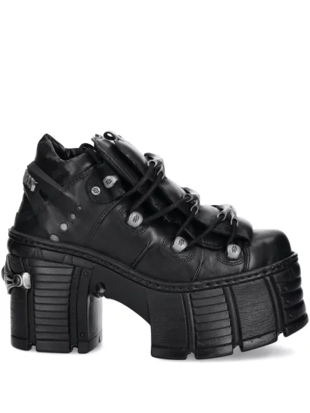 Botine New Rock cu platformă cu cataramă negru