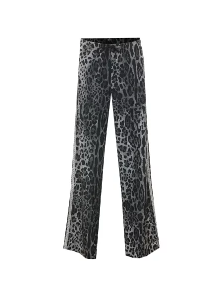 Pantaloni Aniye By cu imagine cu model leopard din dantelă gri