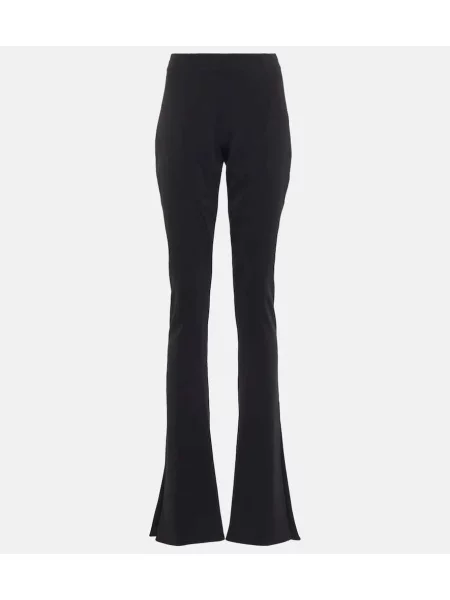 Hlače z razširjenimi rokavi Monot z visokim pasom črna