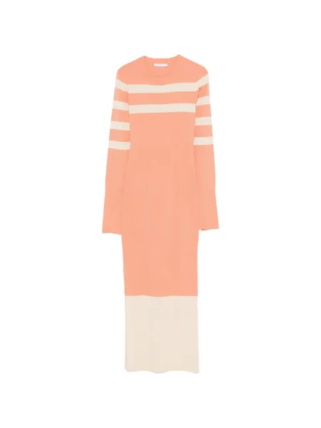 Rochie Patrizia Pepe cu dungi tricotate de costum portocaliu