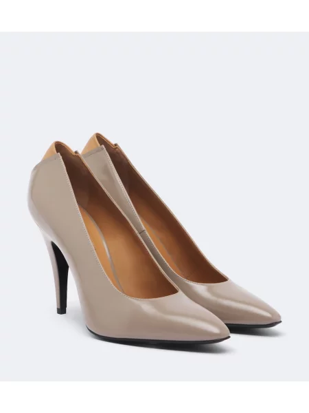 Pantofi cu toc Jil Sander din piele bej
