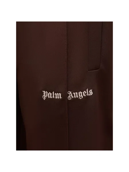 Spodnie Palm Angels klasyczne do biegania z logo brązowe