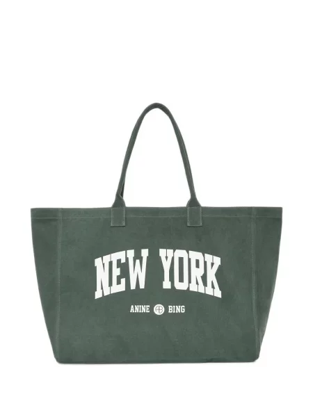 Geantă shopper Anine Bing din canvas verde