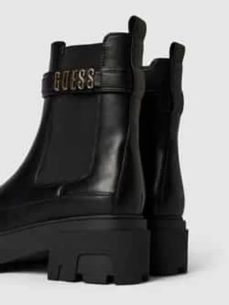 Trampki Guess na platformie z logo czarne