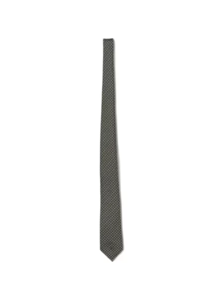Cravată Emporio Armani de mătase cu imprimeu geometric gri