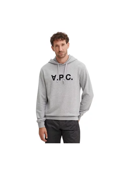 Bluza z kapturem A.p.c. z kapturem szara