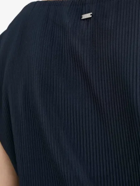 Bluză Armani Exchange plisată scurtă albastru