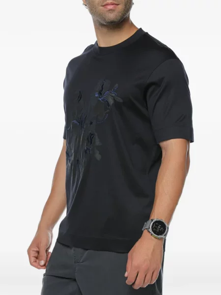 Tricou Emporio Armani cu model floral albastru