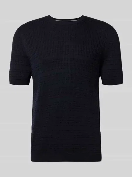 Bluzka z dzianiny z fakturowanym wzorem model Elio' Joop! Collection granatowa