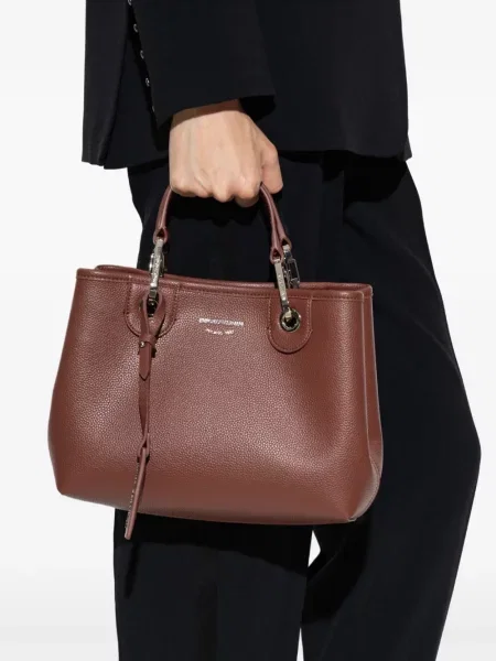 Shopper táska Emporio Armani nyomtatás barna