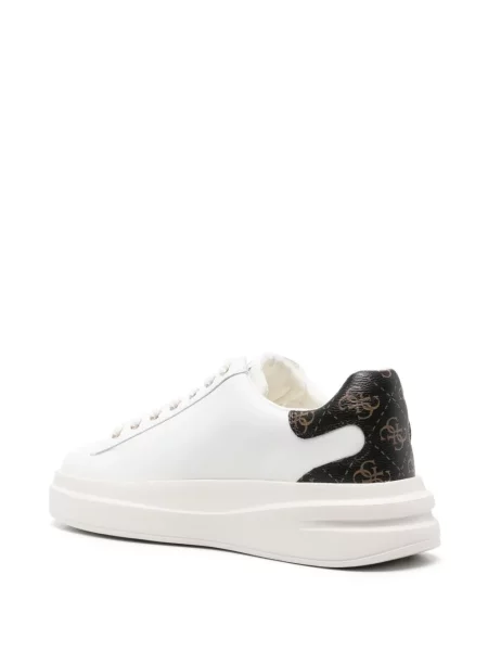 Sneakerși Guess din piele alb