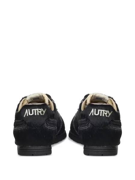 Sneakerși Autry cu blană negru