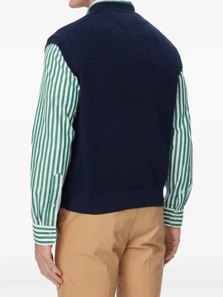 Megztas liemenė Tommy Hilfiger v formos iškirpte mėlyna