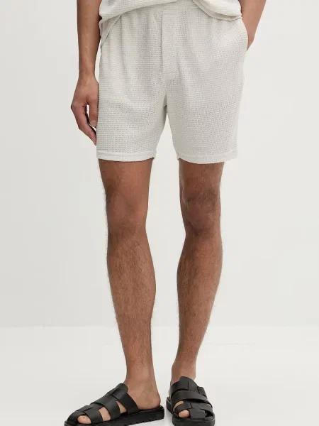 Calvin Klein szorty z wiskozą beżowe