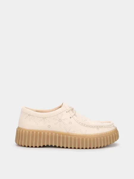 Шкіряні Напівчеревики Clarks TORHILL BEE кремовий
