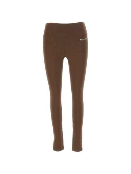 Pantaloni Sporty & Rich cu talie înaltă cu imagine maro