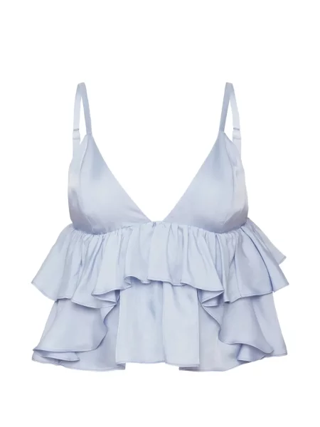 Top Fleur Du Mal cu volane albastru