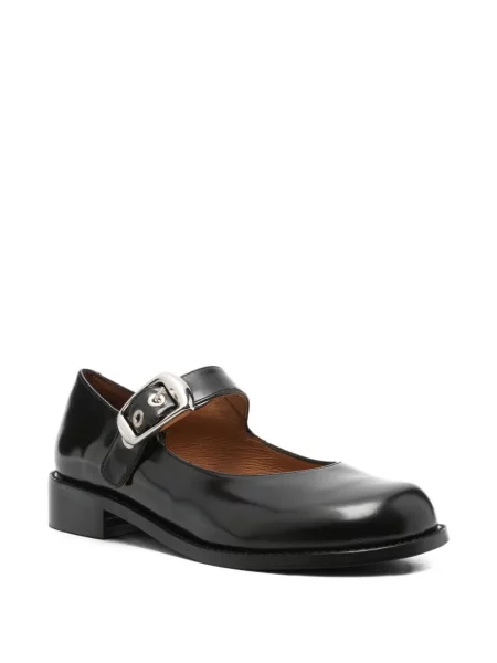 Pantofi cu toc ángel Alarcón din piele cu cataramă negru