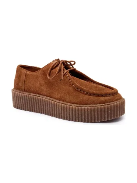 Weekend MaxMara Mocasini KAPOK | piele întoarsă maro