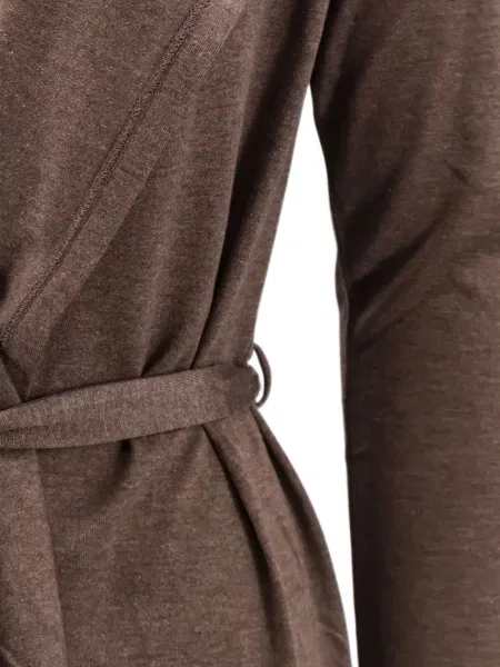 Cu centură cardigan Max Mara din lyocell maro